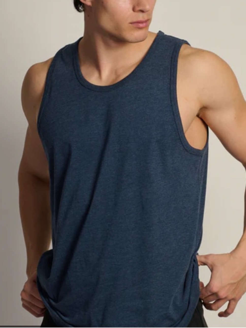 OLD NAVY Mens blue heater scoop neck tank top | M